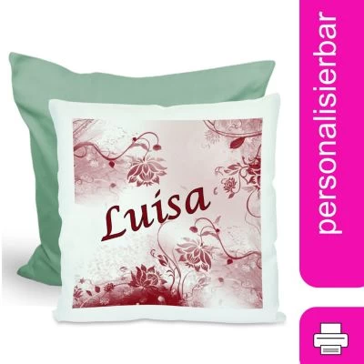 CreaDesign Dekokissen Kinder 40 X 40 Cm Blumen Rot Mit Name Personalisiert 3 CreaDesign Dekokissen Kinder 40 X 40 Cm Blumen Rot Mit Name Personalisiert