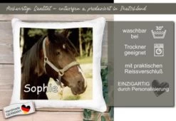 CreaDesign Dekokissen Kinder 40 X 40 Cm Pferd Mit Name Personalisiert -Spielzeugladen 30545092 05