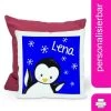 CreaDesign Dekokissen Kinder 40 X 40 Cm Pinguin Blau Mit Name Personalisiert -Spielzeugladen 30545145 01