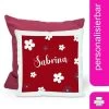 CreaDesign Dekokissen Kinder 40 X 40 Cm Blumen Rot Mit Name Personalisiert