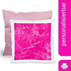 CreaDesign Dekokissen Kinder 40 X 40 Cm Traum Pink Mit Name Personalisiert
