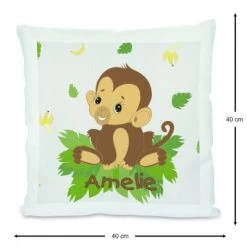 CreaDesign Dekokissen Kinder 40 X 40 Cm Affe Mit Name Personalisiert -Spielzeugladen 30545664 03