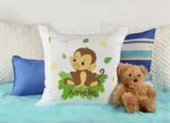 CreaDesign Dekokissen Kinder 40 X 40 Cm Affe Mit Name Personalisiert -Spielzeugladen 30545664 04