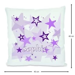 CreaDesign Dekokissen Kinder 40 X 40 Cm Sterne Lila Mit Name Personalisiert -Spielzeugladen 30545673 03