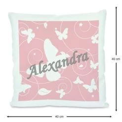 CreaDesign Dekokissen Kinder 40 X 40 Cm Schmetterling Altrosa Mit Name Personalisiert -Spielzeugladen 30545765 03
