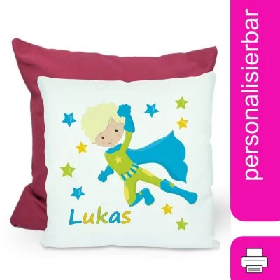 CreaDesign Dekokissen Kinder 40 X 40 Cm Superheld Mit Name Personalisiert 3 CreaDesign Dekokissen Kinder 40 X 40 Cm Superheld Mit Name Personalisiert