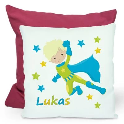 CreaDesign Dekokissen Kinder 40 X 40 Cm Superheld Mit Name Personalisiert 4 CreaDesign Dekokissen Kinder 40 X 40 Cm Superheld Mit Name Personalisiert – Bild 2