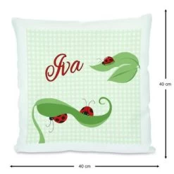 CreaDesign Dekokissen Kinder 40 X 40 Cm Marienkäfer Mit Name Personalisiert -Spielzeugladen 30545902 03
