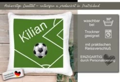 CreaDesign Dekokissen Kinder 40 X 40 Cm Fußball Mit Name Personalisiert -Spielzeugladen 30545908 05
