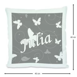 CreaDesign Dekokissen Kinder 40 X 40 Cm Schmetterling Grau Mit Name Personalisiert 10 CreaDesign Dekokissen Kinder 40 X 40 Cm Schmetterling Grau Mit Name Personalisiert -Spielzeugladen 30546007 03