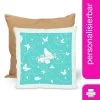 CreaDesign Dekokissen Kinder 40 X 40 Cm Schmetterling Türkis Mit Name Personalisiert -Spielzeugladen 30546072 01