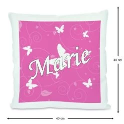 CreaDesign Dekokissen Kinder 40 X 40 Cm Schmetterling Rosa Mit Name Personalisiert -Spielzeugladen 30546077 03