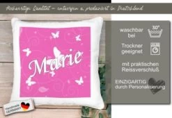 CreaDesign Dekokissen Kinder 40 X 40 Cm Schmetterling Rosa Mit Name Personalisiert -Spielzeugladen 30546077 05