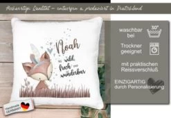 CreaDesign Dekokissen Kinder 40 X 40 Cm Fuchs Indianer Mit Name Personalisiert -Spielzeugladen 30552828 05