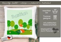 CreaDesign Dekokissen Kinder 40 X 40 Cm Fuchs Mit Name Personalisiert -Spielzeugladen 30552842 05
