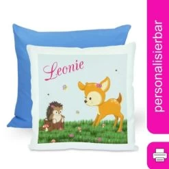 CreaDesign Dekokissen Kinder 40 X 40 Cm Reh Mit Name Personalisiert