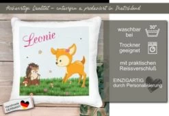 CreaDesign Dekokissen Kinder 40 X 40 Cm Reh Mit Name Personalisiert -Spielzeugladen 30552872 05