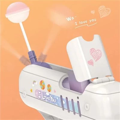 Enbaoxin Elektrische Spielzeugpistole Mit Ton Und Licht Kinderspielzeug Candy Gun Elektrische Handpistole Für Lutscher-Spielzeugpistole 8 Enbaoxin Elektrische Spielzeugpistole Mit Ton Und Licht Kinderspielzeug Candy Gun Elektrische Handpistole Für Lutscher-Spielzeugpistole – Bild 6