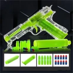 Syntek Fluoreszierende Spielzeugpistole Für Kinder Leuchtende Muschelauswurf-Soft-Bullet-Kinderspielzeugpistole