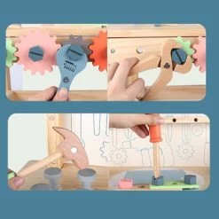 Enbaoxin Kindersimulation Holzwerkzeugtisch Kinderspielzeug Puzzle Nüsse Montiert -Spielzeugladen 30879372 03