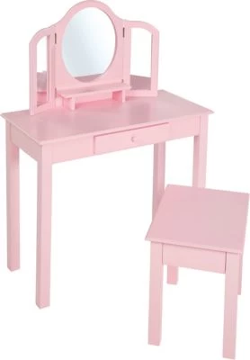 Roba Schminktisch Mit Hocker, Rosa Lackiert 4 Roba Schminktisch Mit Hocker, Rosa Lackiert – Bild 2