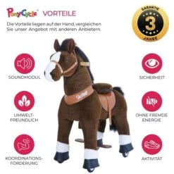 PonyCycle Kinder Reittiere Mister Ed Pferd Braun Medium Mit Sound - 3 Jahre Garantie -Spielzeugladen 16707248 03